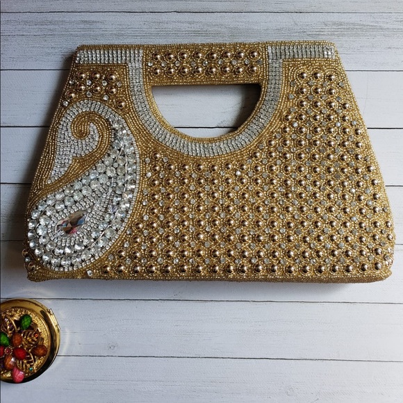 Handbags - Golden Clutch Purse Special/Events NWOT